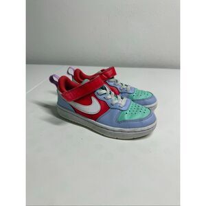 Nike Kids Court Borough Low Recraft Cobalt Bliss Track Red Sz 11C